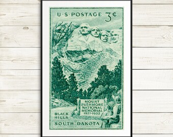 mount rushmore poster, mount rushmore national memorial, black hills south dakota, mt rushmore print, mount rushmore art, rushmore souvenir,