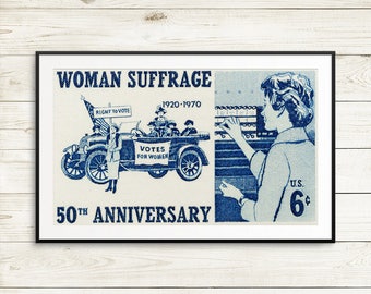Feminist gifts, feminist posters, feminist art, woman suffrage, suffragette, women's right to vote, women's rights, women's issues, 1970