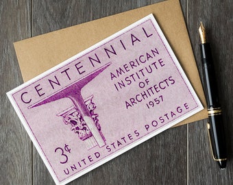 Architect gifts, gifts for architects, architect history, United States Postage, architecture gifts, architect cards, vintage architecture