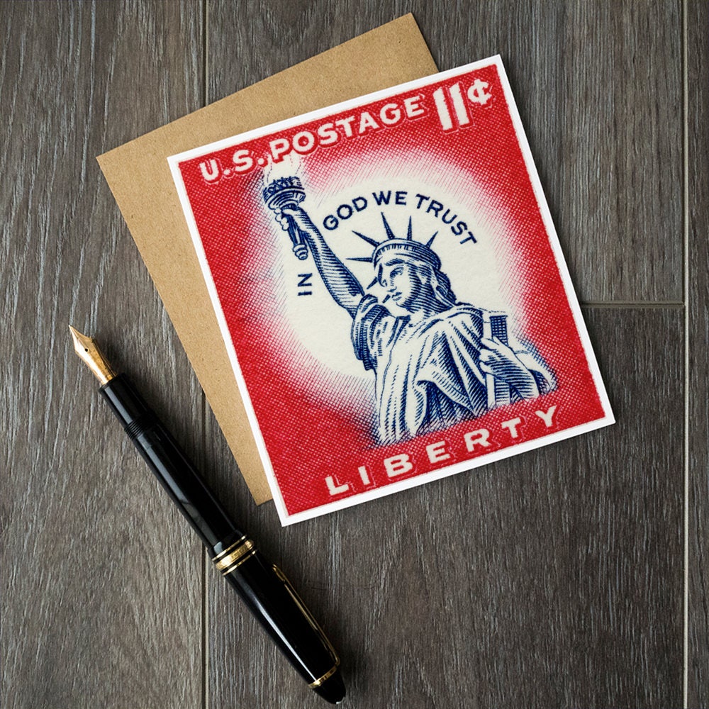 Statue of Liberty cards Fourth of July cards New York Etsy