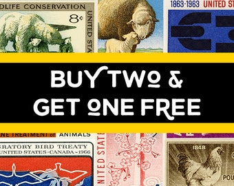 Buy two and get one free! USA Stamp Art. Buy any two prints and get a third for free! Free shipping to the US and Canada. 33% savings