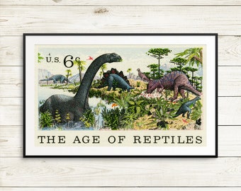 age of reptiles poster, dinosaur posters, dinosaur birthday banner, dinosaur banner, dinosaur art, dinosaur kids room, dinosaur birthday art