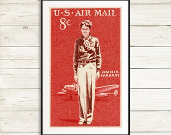 travel gift, amelia earhart posters, wife birthday gifts, feminism, girl power, mom from daughter, xmas gifts for sister, christmas gifts