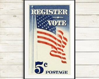 Register to vote, US voter registration, voting registration, vote registration posters, vote posters, US politics, democracy in action, USA