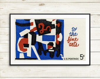 Large wall art: to the fine arts, fine arts posters, fine arts postage stamps, modern art, modernist art, modern art poster, USA stamp art