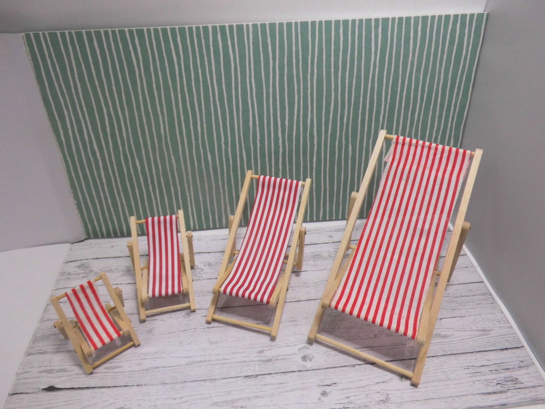 Miniature Deck Chair in 4 Sizes for Decoration or Crafting for the