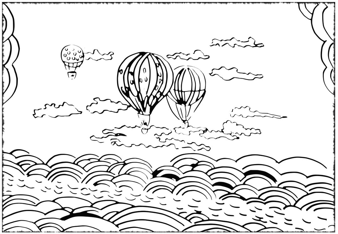 Balloons Coloring Page for Kids Unique Design - Etsy