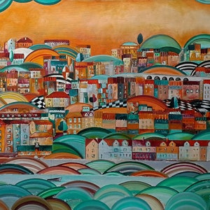 Oil Painting for kids with a Costal view