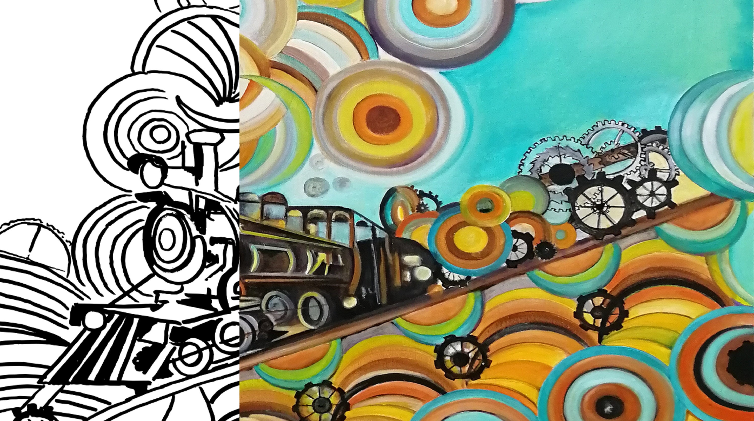 Train Coloring Page for kids Unique design | Etsy