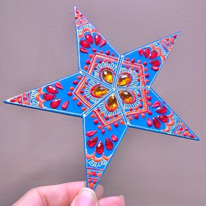 Zenith Large Wall Stars | Blue Red Orange  Gold | Hand-Painted Ramadan Eid Decor