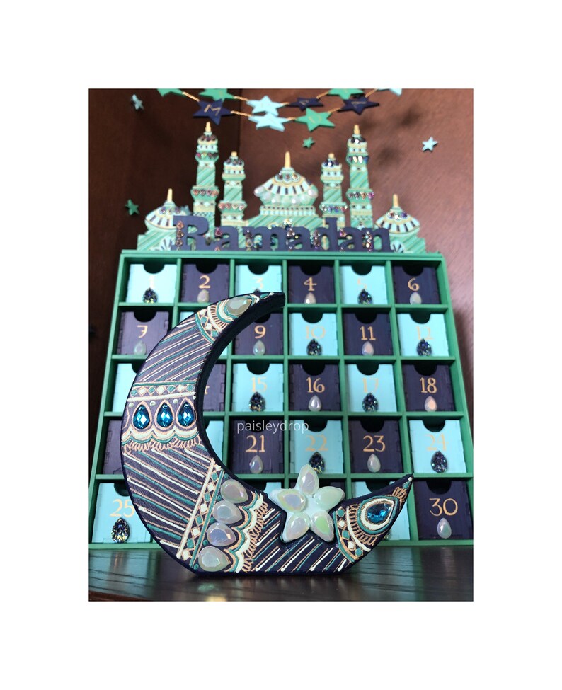 Dusk Ramadan Mosque Advent Calendar & Decorations Set Gold Etsy