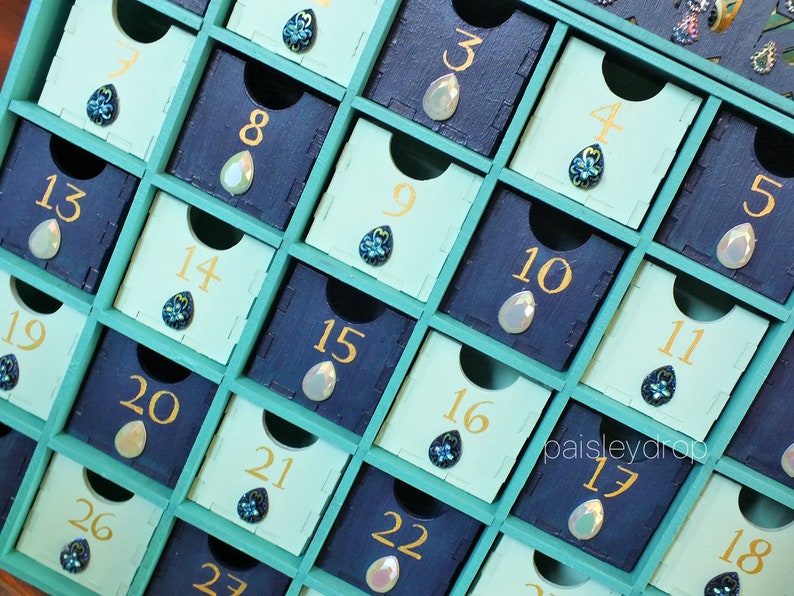 Dusk Ramadan Mosque Advent Calendar MDF Gold Teal Blue Navy Etsy