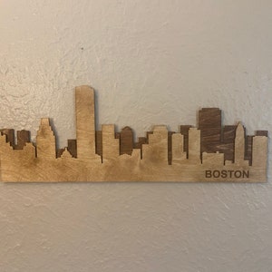 Boston Skyline Sign, Boston City Sign, Boston Art, Boston Wall Décor, Wood Boston Sign, Boston MA, Skyline Art, Boston Cityscape Art