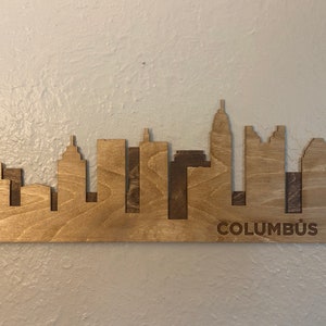Columbus, Oh Skyline | Columbus Wall Hanging | 3D Layered Skyline | Wooden City Cut Out | Columbus Gifts | Columbus Decor | Famous Landmarks