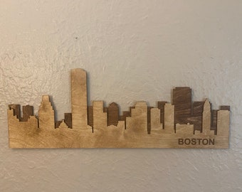 Boston Skyline Sign, Boston City Sign, Boston Art, Boston Wall Décor, Wood Boston Sign, Boston MA, Skyline Art, Boston Cityscape Art