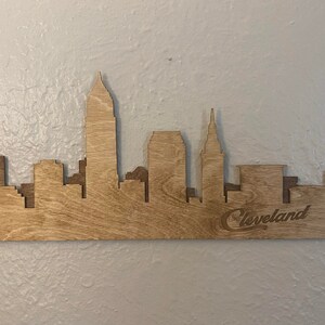 Cleveland, Ohio Skyline Wooden Sign - Rustic Cleveland Sign - Wooden Sign Wall Art Decor - 3-D Layered Laser Cut Sign Wall Art - Gift Ideas
