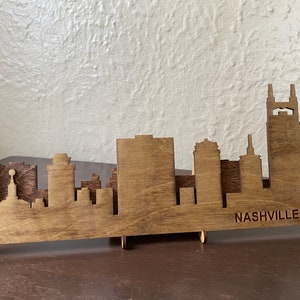 Small Nashville Skyline Wooden Sign - Rustic Nashville Sign Art - Layered Laser Cut Sign Wall Art - Handmade Sign Wall Decor - Gift Ideas