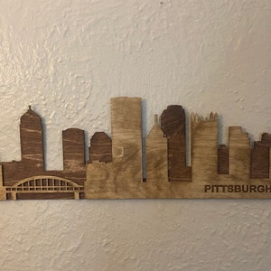 Pittsburgh Skyline Wooden Sign - Rustic Pittsburgh Wall Decor - Essential Wooden Wall Sign - Unique Wooden Wall Art - Gift Idea