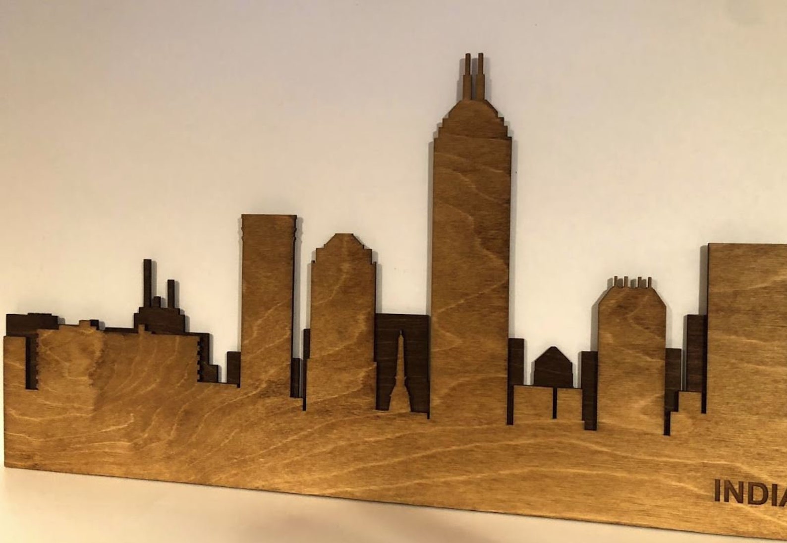 Indianapolis Skyline 3D Layered Laser Cut Wood Sign Rustic Etsy