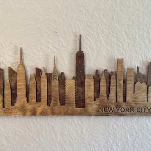 Eleganter 3D-Wandbehang aus Holz mit berühmten Sehenswürdigkeiten - Einzigartiges New Yorker Dekor, perfekt für Zuhause oder im Büro