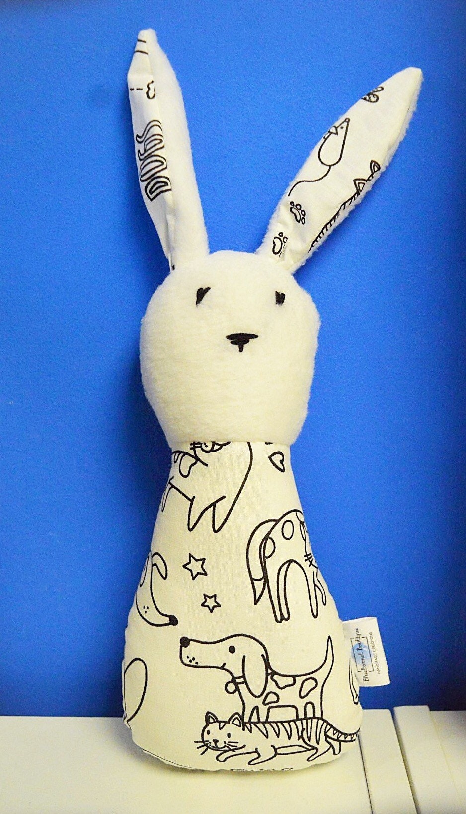 Easter Color Me Fabric Plush Toy Bunny Rabbit Easter Basket Etsy