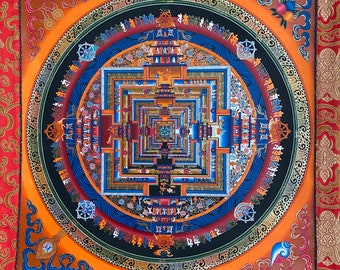 Wonderful High Quality Kalachakra Mandala Thanka Tibetan Handpainted in Nepal