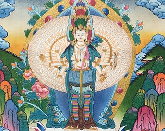 Lokeshwor thangka, Tibétain thangka, Népal thangka, peinture d’or thangka