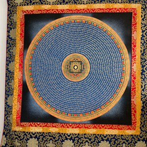 Tibetan Mantra Mandala Tibetan Thangka Painting Handpainted in Nepal image 5