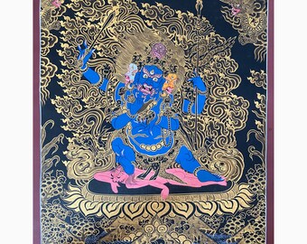 14" x 18" Mahakala Thangka - Handpainted in Nepal