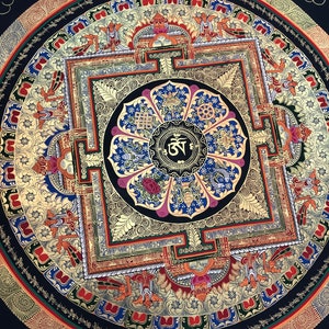 Beautiful Om Asta Mandala Thangka Handmade in Nepal image 2