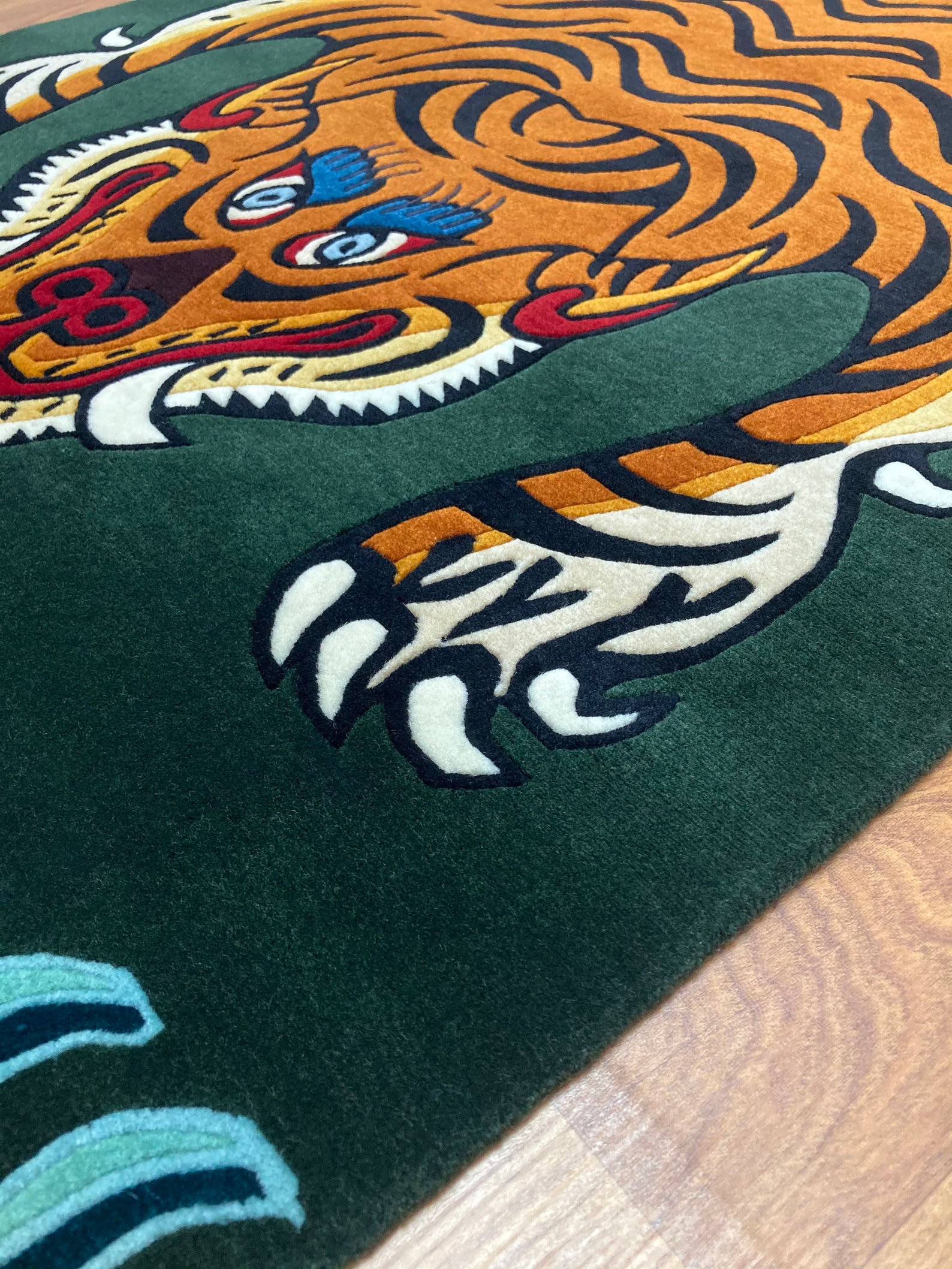 Tiger Printed Rug Meditation Carpet Hand Knotted in Nepal Etsy UK