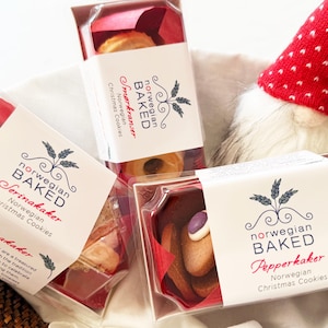 Julekaker Bundle • Norwegian Christmas Cookie Trio: Smørkranser, Serinakaker, Pepperkaker • Scandinavian Holiday Treats • Julekaker Gift Box