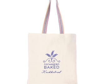 Norwegian Baked Knekkebrød Tote Bag • Eco-Friendly Recycled Cotton Market Bag • Gift for Scandinavian Foodie • Nordic Inspired Everyday Tote