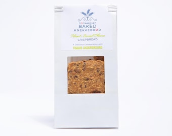 Plant-Based Cheese Knekkebrød (2-pack) • fresh baked vegan crispbread • cheesy cracker picnic and aperitif • Nordic-inspired snack