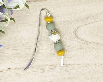Accesorio de libro, regalo de lector de libros, marcador con cuentas, marcador de gancho, marcador hecho a mano, regalo de libro, marcador bastante personalizado