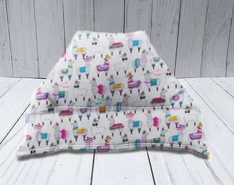 Llama Pillow, Llama Gifts, Llama Fabric, Tablet Pillow, Reading Pillow, Book Holder, Lap Reader, Phone Stand, Book Lover Gift, Bookworm Gift