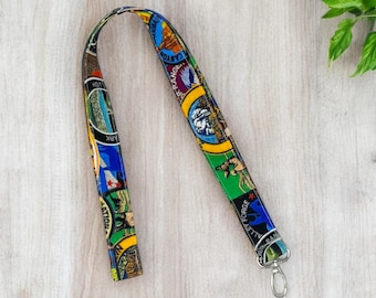 Nationalpark Lanyard, Reise-Abzeichen-Halter, Abenteuer Schlüsselbund, Geschenk für Outdoor-Liebhaber, Handgefertigtes Stoff-Lanyard, Camping-Zubehör, Wanderer-Geschenk