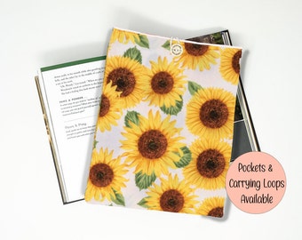 Kindle Cover, Tablet Cover, Book Cover, Book Sleeve, Kindle Sleeve, Padded Kindle Sleeve, Large Book Sleeve, Book Gift Gift, Sunflower Book