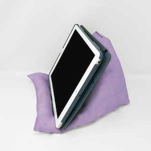 Lilac Pillow, Lilac Gift, Lilac Fabric, Tablet Pillow, Book Pillow, Tablet Stand, Reading Gifts, Book Lovers, iPad Cushion, Phone Stand