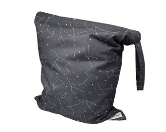 Space Bag, Space Baby, Space Baby Gift, Large Zipper Bag, Large Wet Bag, Zero Waste, Cloth Diaper Bag, Wet Dry Bag, Constellation Bag