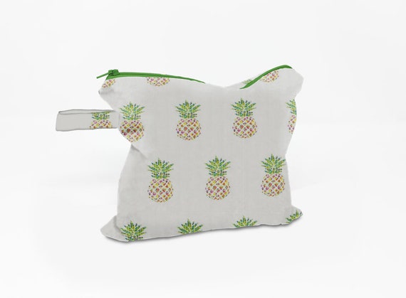 Secure Lil Helper Dry/Wet Bag for Diapers Pineapple Waterproof