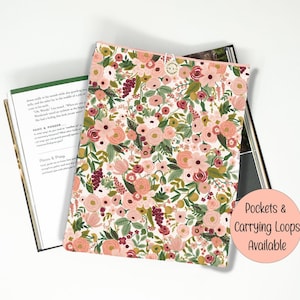 Floral Book Sleeve, Rifle Paper Floral, Padded Book Sleeve, Kindle Sleeve, Book Pouch, Bookish Gift, Floral Book Tote, Book Accessories