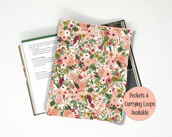 Floral Book Sleeve, Rifle Paper Floral, Padded Book Sleeve, Kindle Sleeve, Book Pouch, Bookish Gift, Floral Book Tote, Book Accessories