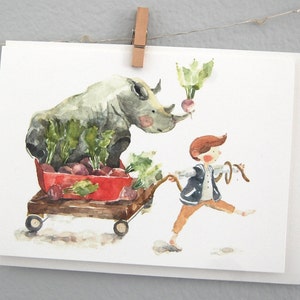 watercolor painting folded card with envelope