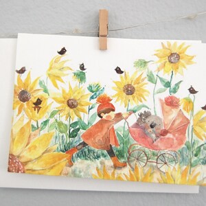watercolor painting handmade folder card