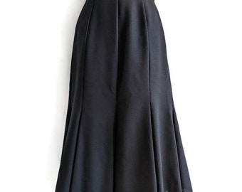 Vintage Skirt UK Size 14 St Michael Black 1980s Office Evening Party Everyday Winter Calf Length