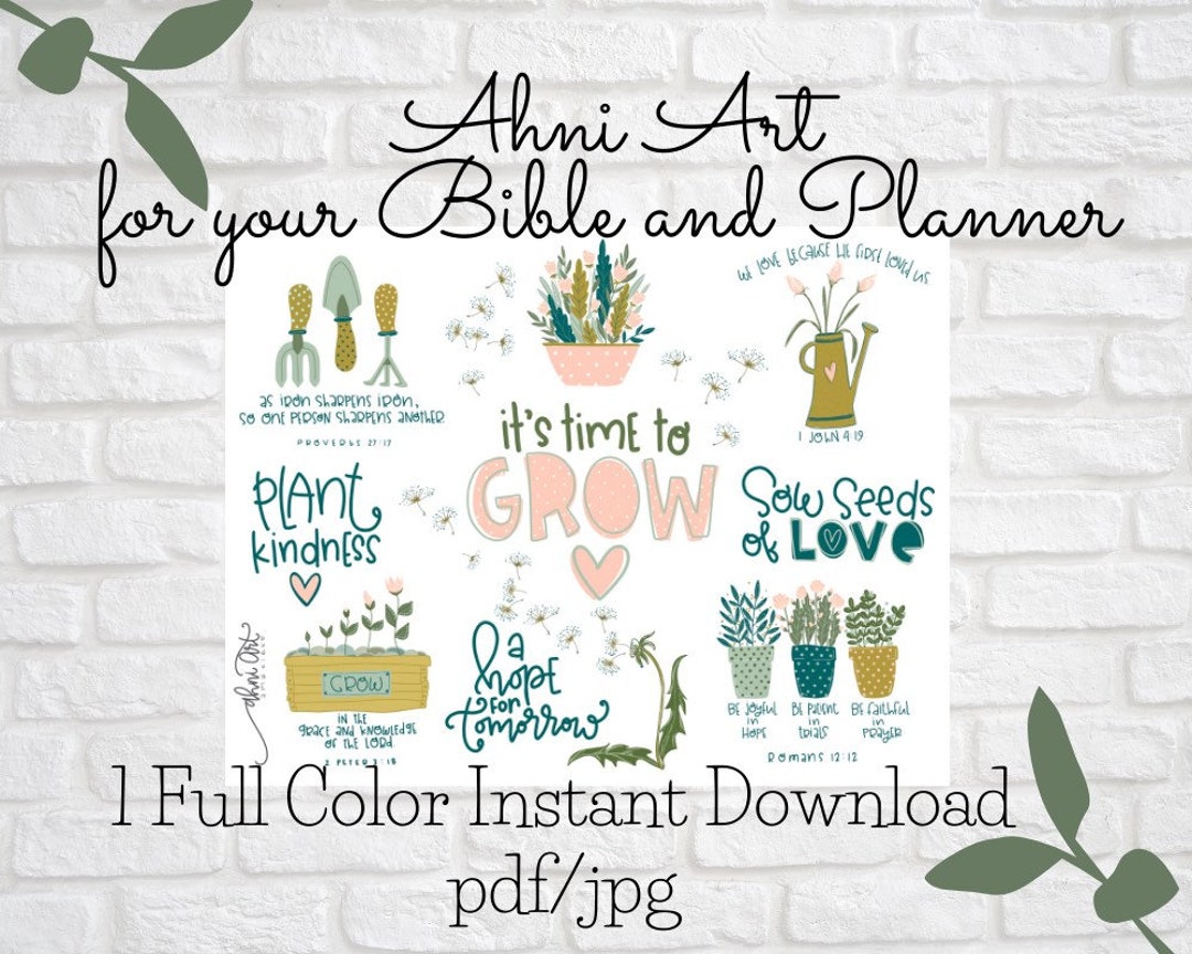 Bible Journaling Instant Download Planner Art Scripture Art Grow With God Etsy Bible Journaling Instant Download Planner Art Scripture Art Grow With God Etsy