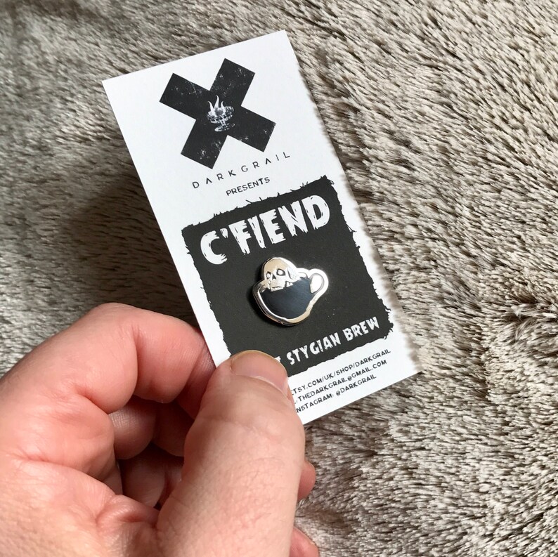 C'Fiend 20mm Black & Nickel Hard Enamel Pin. | Etsy