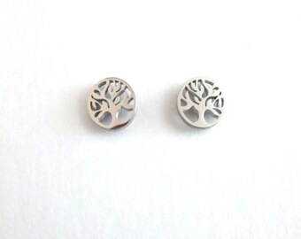 Silver Tree of Life Earrings Nature Jewelry Tree Stud Earrings Tree Earring for Women Mom Gift for Her Tree of Life Jewelry Plant Earrings