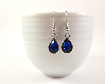 Blue Teardrop Earrings Dangle Birthstone Earrings for Women Sapphire Jewelry September Birthstone Earrings Bridesmaid Gift 2